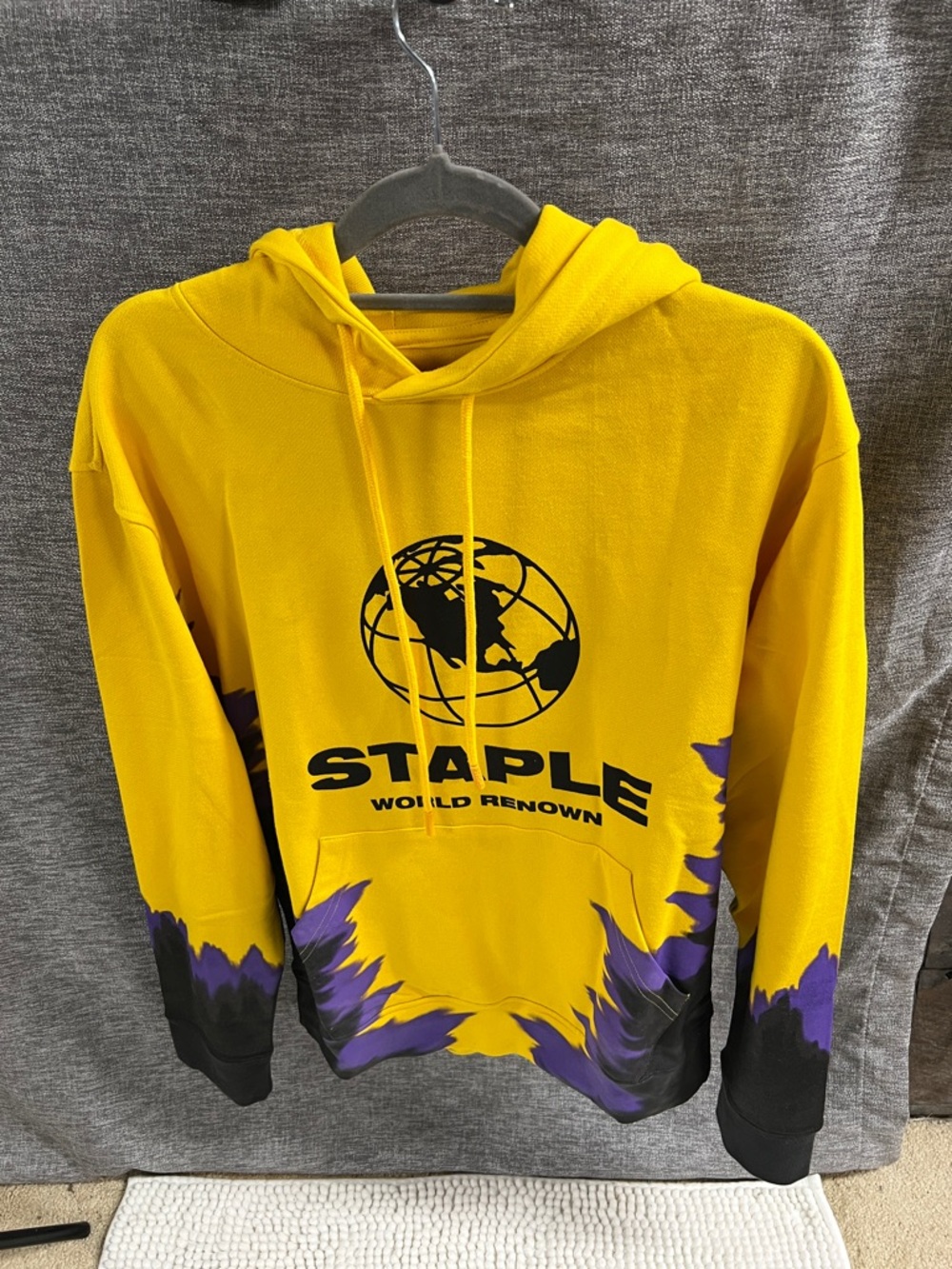 Staple Yellow Hoodie with Purple and Black Accents
